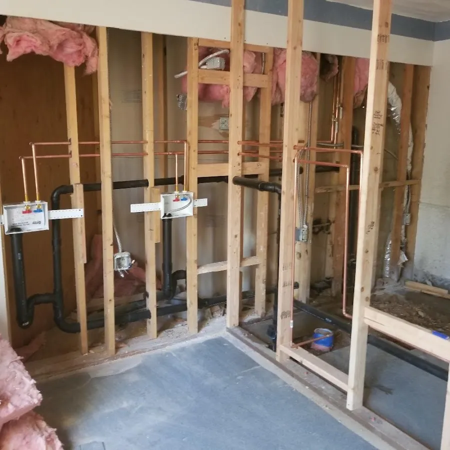 Copper pipe rough-in and plumbing installation in Oyster Bay